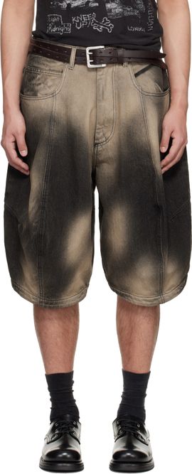 LU'U DAN LU'U DAN Gray Puffa Denim Shorts