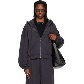 LU'U DAN LU'U DAN Gray Washed Zip Hoodie