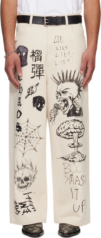 LU'U DAN LU'U DAN Off-White Blue Collar Jeans