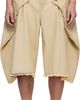 LU'U DAN LU'U DAN Off-White Maxi Denim Shorts - 1