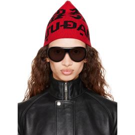LU'U DAN LU'U DAN Red & Black 'L-D SHEISTY' Beanie