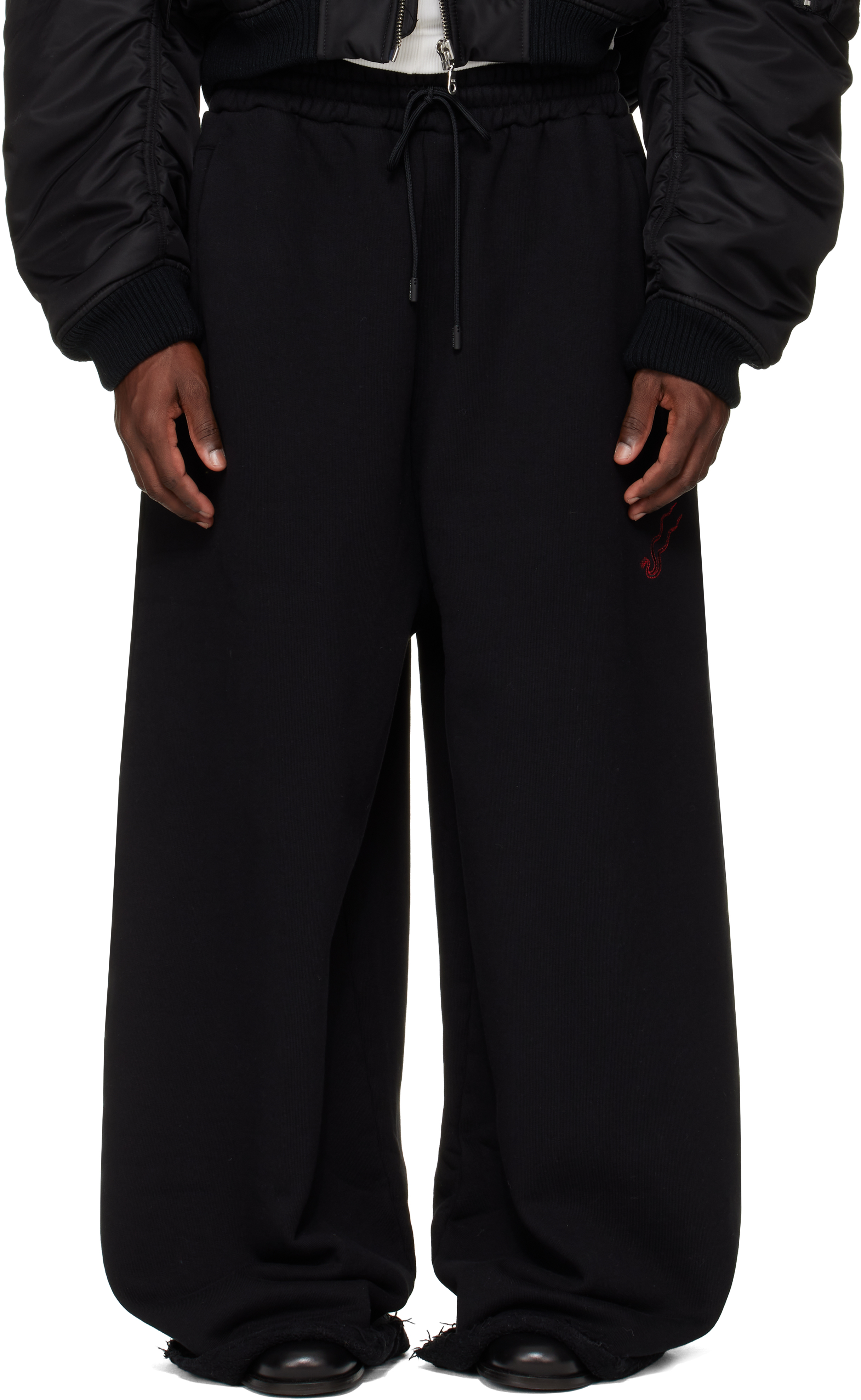 LU'U DAN - SSENSE Exclusive Black Raw-Cut Bontan Lounge Pants