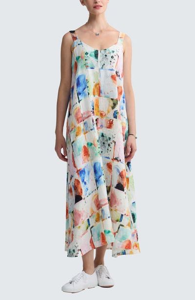 LUUKAA LUUKAA Avelyn Painterly Print Linen Maxi Dress