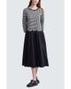 LUUKAA LUUKAA Avenia Mixed-Media Striped Dress - 1