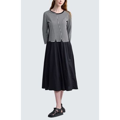LUUKAA LUUKAA Avenia Mixed-Media Striped Dress
