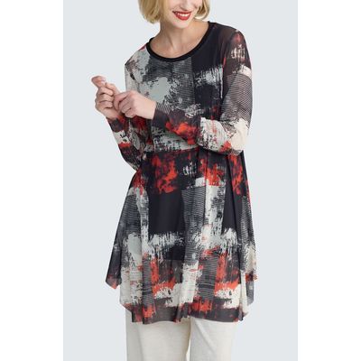 LUUKAA LUUKAA Gwyneira Printed Mesh Tunic