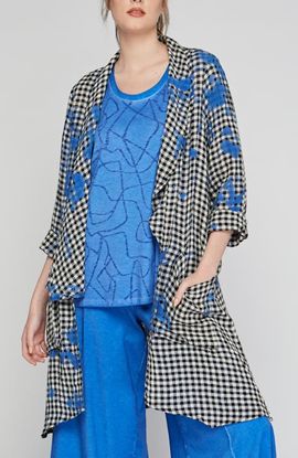 LUUKAA LUUKAA Jax Checkered Gauze Linen Duster