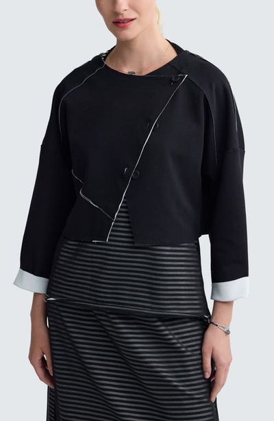 LUUKAA LUUKAA Mirelle Contrast-Stitch Cropped Jacket
