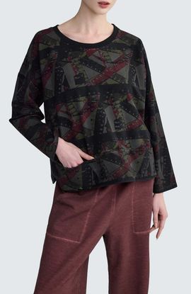 LUUKAA LUUKAA Nebel Abstract Panel Pullover