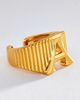 Luv Aj Initial Ridged Signet Ring - 1