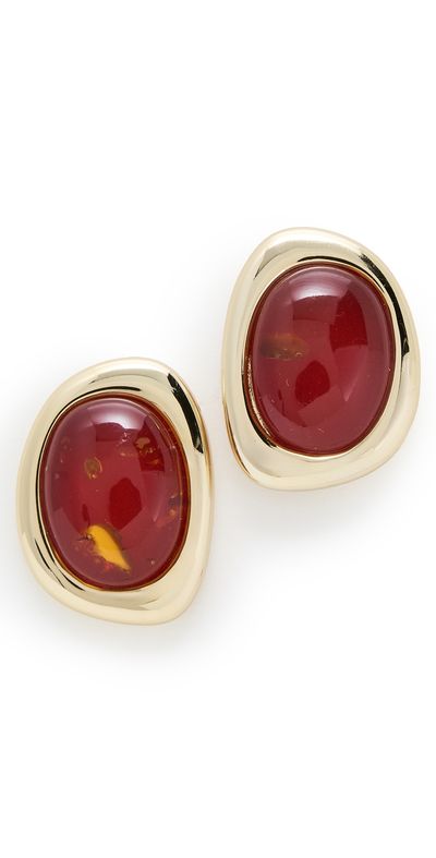 Luv Aj Luv Aj Amber Honey Resin Studs Gold One