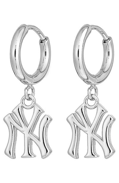 Luv AJ Luv AJ MLB New York Yankees Logo Charm Huggie Hoop Earrings