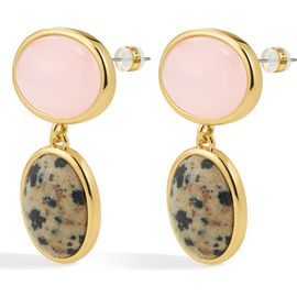 Luv AJ Luv AJ Rose Quartz & Dalmatian Jasper Drop Earrings