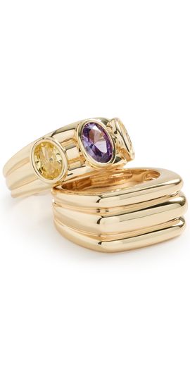 Luv Aj Luv Aj The Antoinette Ring Set Gold