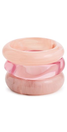 Luv Aj Luv Aj The Formentera Bangle Set Pink One