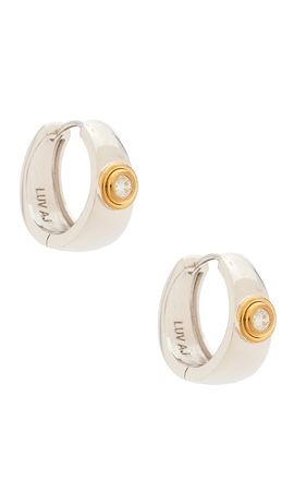 Luv AJ Luv AJ The Luna Bezel Hoops Earring