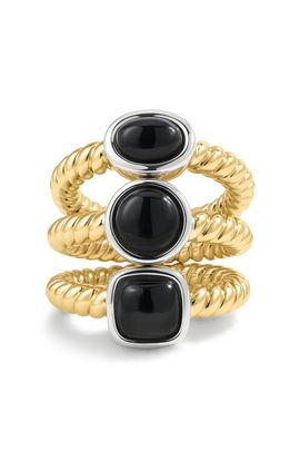 Luv AJ Luv AJ The Midnight Mesa Black Agate Set of 3 Rings