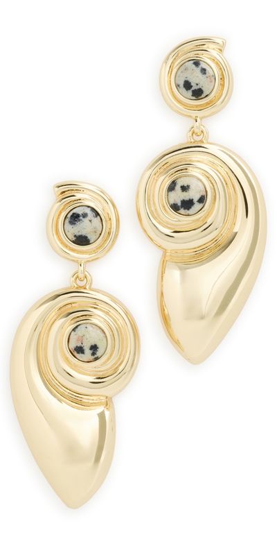 Luv Aj Luv Aj The Palma Shell Statement Earrings Gold One