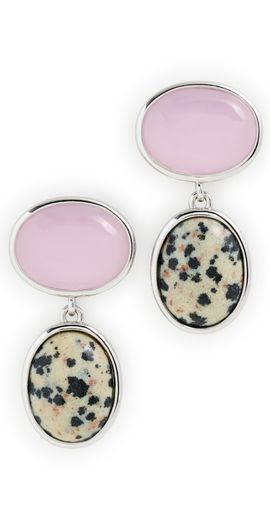 Luv Aj Luv Aj The Rose Quartz Palma Stud Earrings Silver One