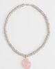Luv Aj Luv Aj The Rose Quartz Rio Rhinestone Necklace Silver One - 2