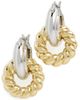 Luv Aj Luv Aj The Two-Tone Rope Interlock Hoop Earrings Silver One - 1