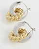 Luv Aj Luv Aj The Two-Tone Rope Interlock Hoop Earrings Silver One - 4