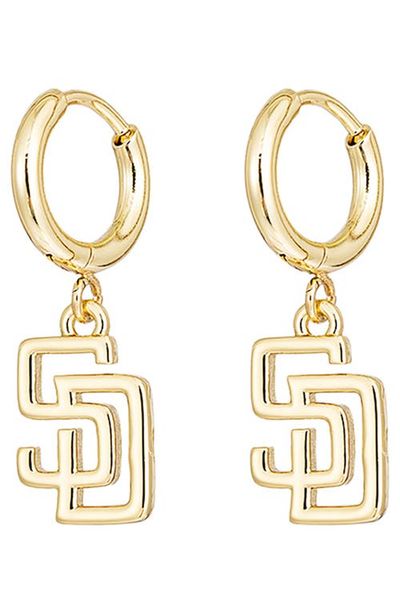 Luv AJ Luv AJ x The MLB San Diego Padres Logo Charm Hoop Earrings