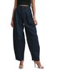 Luvee Luvee Pleated Denim Barrel Leg Pants - 6