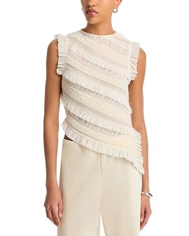 Luvee Luvee Ruffled Asymmetrical Hemming Top
