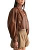Luvee Mable Faux Leather Puff Sleeve Jacket - 3