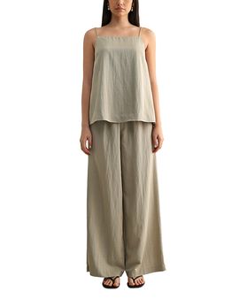 Luvee Mable Side Slit Tunic Top & Wide Leg Pants