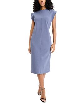 Luxely Luxely Center Seam Cap Sleeve Sheath Dress