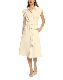 Luxely Luxely Sleeveless Midi Shirt Dress
