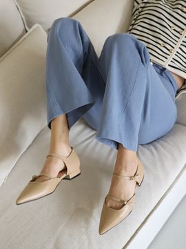 LVDWY Two-Strap Mary Jane Shoes 2cm_Beige