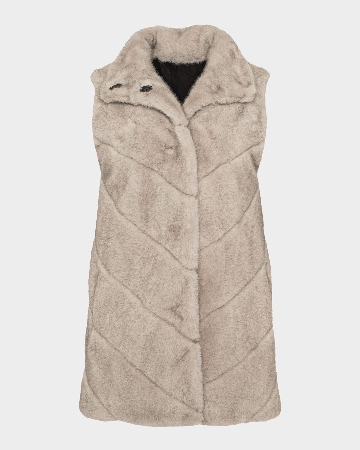 Lyla Grant Fur-Free Chevron Faux Mink Vest