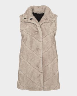 Lyla Grant Fur-Free Chevron Faux Mink Vest
