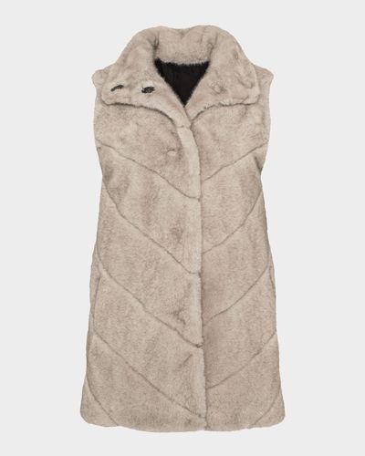 Lyla Grant Fur-Free Chevron Faux Mink Vest