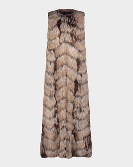Lyla Grant Fur-Free Floor-Length Faux Fox Vest