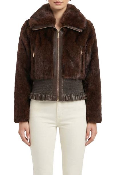 Lyla Grant Lyla Grant Fur-Free Sable (Faux Fur) Zip Jacket, Wing Collar
