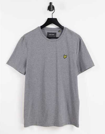 Lyle & Scott Lyle & Scott cotton logo t-shirt in gray heather