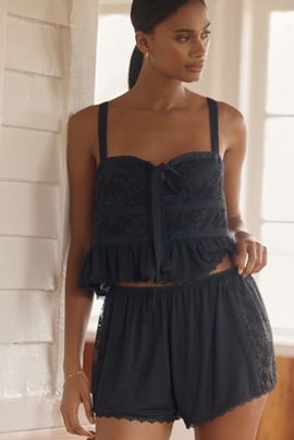 LyreBird Briar Lace Trim Shorts in ModaLuxe