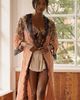 LyreBird Chiffon Lace Printed Maxi Robe - 1