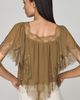 LyreBird Chiffon Lace Trim Cropped Top - 4