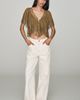 LyreBird Chiffon Lace Trim Cropped Top - 5