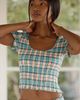 LyreBird Cotton Modal Flannel Smocked Top - 1