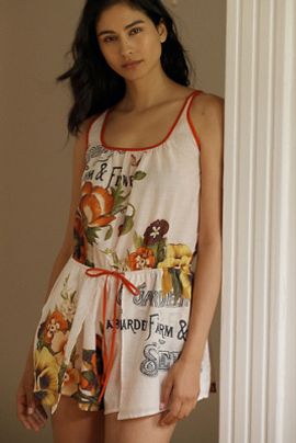 LyreBird Printed Cotton Romper