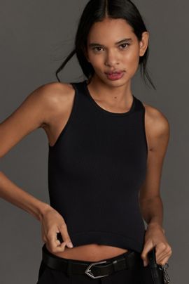 LyreBird Reegan Crew-Neck Crop Racerback Seamless Tank Top