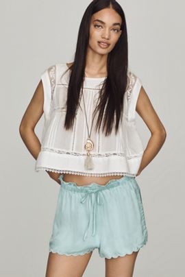 LyreBird Silken Scalloped Shorts