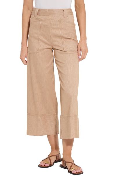 Lysse Lysse Analia Pinstriped Wide Leg Crop Jeans