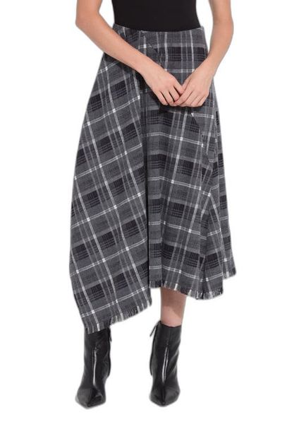 Lysse Lysse Anniston Fringe Asymmetric Midi Skirt